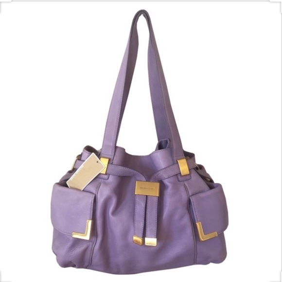 Michael Kors Beverly Drawstring Satchel Violet - Picture 1 of 9